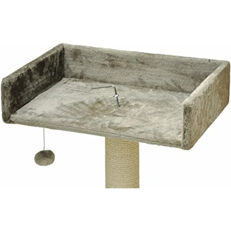 nanook Liegeplatz mit Kissen und Spielball, Katzenbett für Kratzbaum Sigurd, 60x40 cm, gemütlicher Rückzugsort, weiche Plüsch-Kissen, stabile Holzfaserplatte – Bild 4
