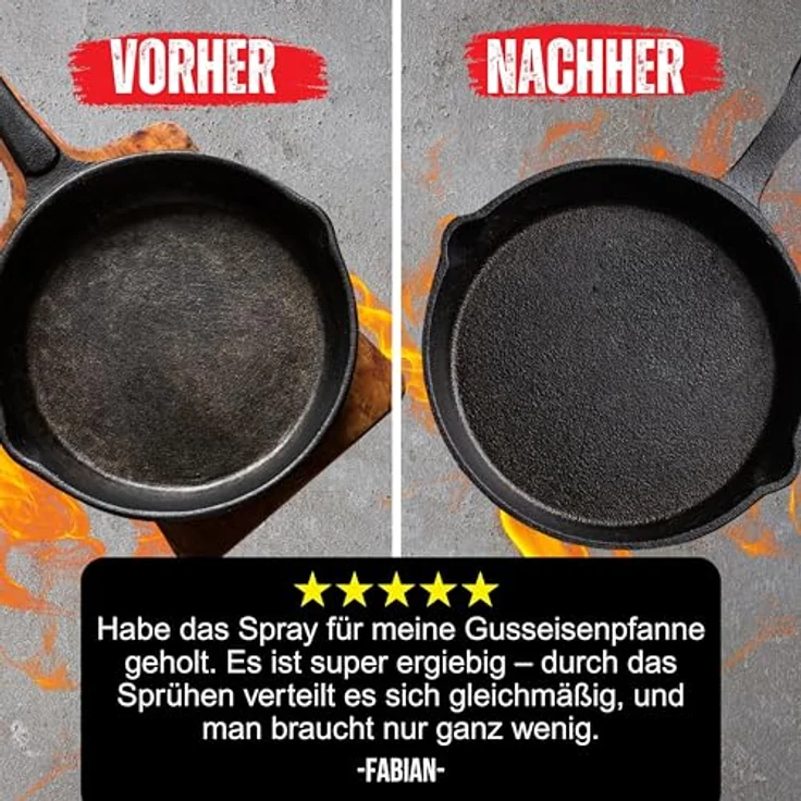 ONELIQIT® Grill & Gusseisen Pflegespray 400ml, Antihaft-Spray für Grillrost und Dutch Oven, pflanzlich und palmölfrei – Bild 5