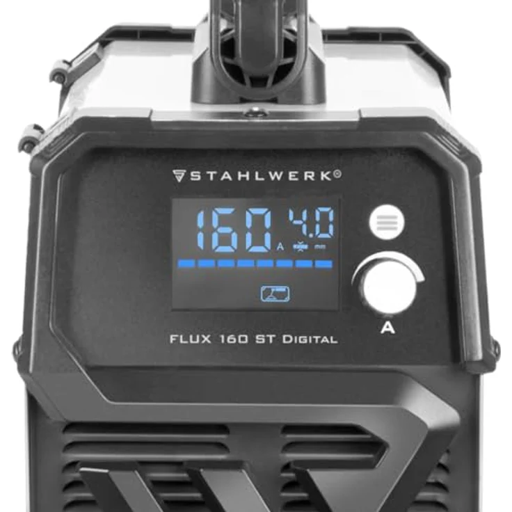 STAHLWERK Fülldrahtschweißgerät FLUX 160 ST Digital, 160 A, 40 - 160 A, Vollausstattung, synergischer Drahtvorschub, Lift TIG und MMA – Bild 4
