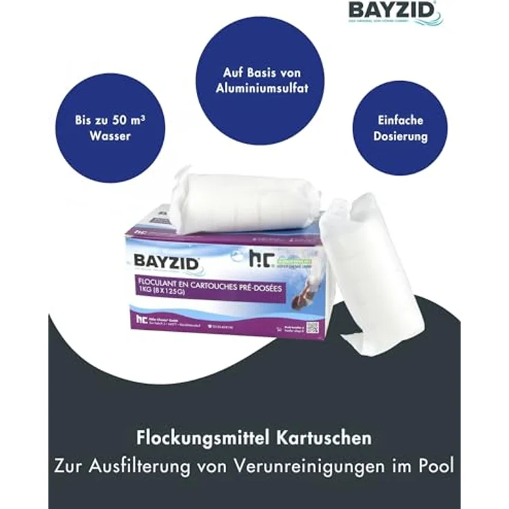 4 x 1 kg BAYZID Flockkartusche für Pools - Preisvergleich – Bild 2
