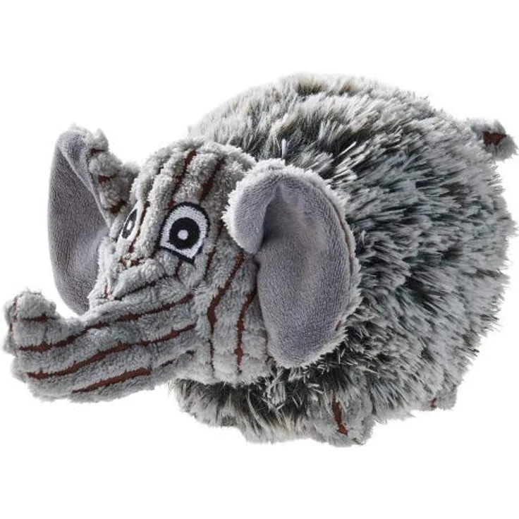 HUNTER PORI Hundespielzeug, mit Igelball, mit Plüschbezug, Elefanten-Optik, S, grau