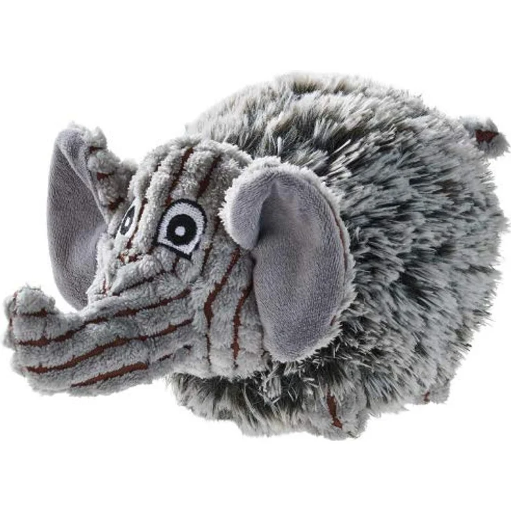 HUNTER PORI Hundespielzeug, mit Igelball, mit Plüschbezug, Elefanten-Optik, S, grau