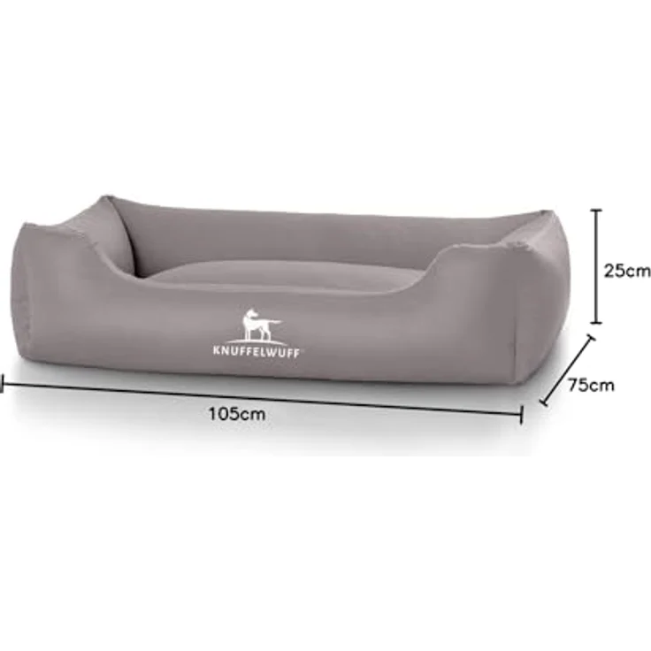 Knuffelwuff Leder Hundebett Sidney grau XL – Bild 5