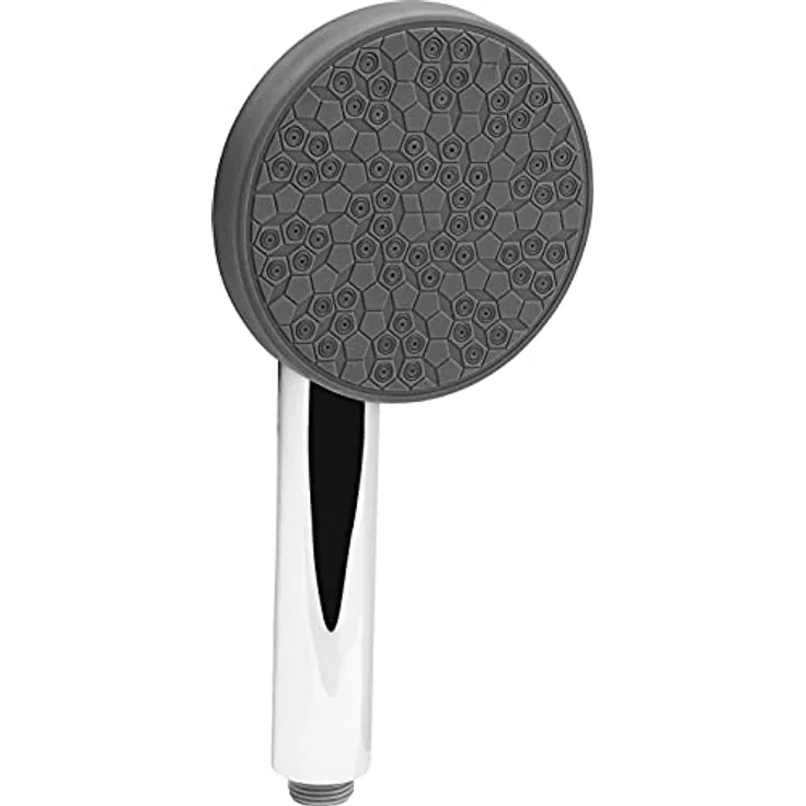 Cornat Handbrause "Valongo" - 110 mm Kopfdurchmesser - verchromt/grau - 3 Strahlarten: Normal- & Massagestrahl - Anti-Kalk & Wasserspareinsatz / ECO-Brausekopf für Dusche & Badewanne / TECB3480