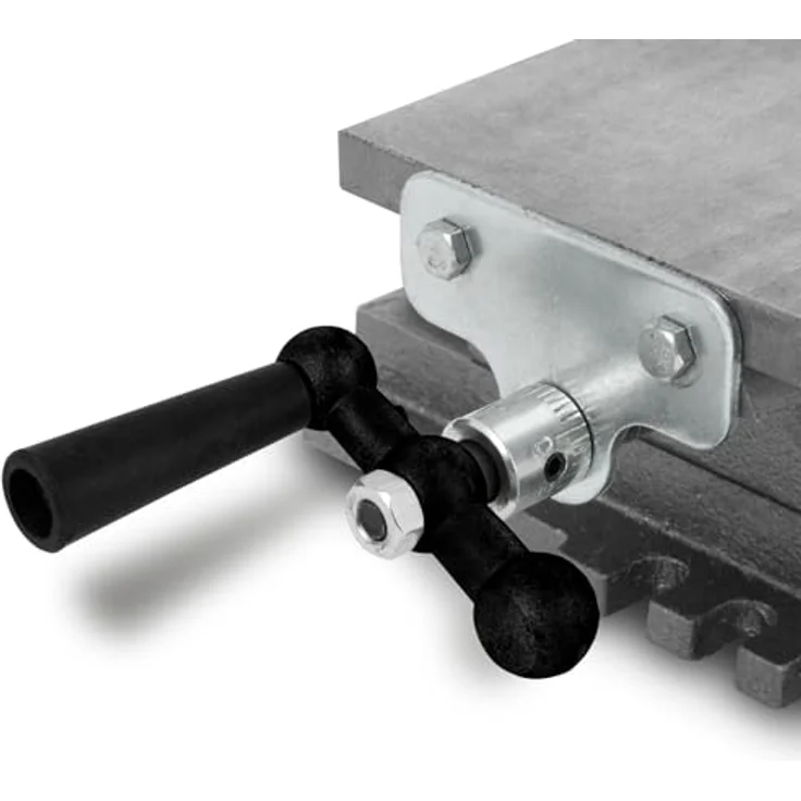 EBERTH BV3-5BT, Schraubstock Kreuztisch aus Gusseisen und Stahl, Arbeitstisch 120 x 230 mm, Arbeitshöhe 100 mm, 2 Achsen für präzise Bohr- und Fräsarbeiten – Bild 7