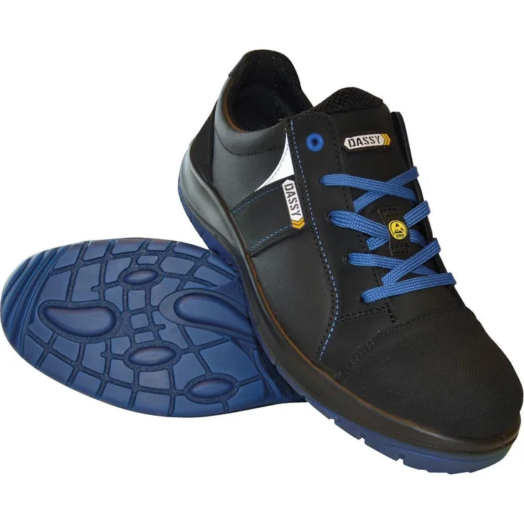 DASSY® Corus S3 Sicherheitshalbschuhe, Schwarz, Gr. 46, antistatisch, metallfrei, rutschhemmende Laufsohle, wasserabweisend
