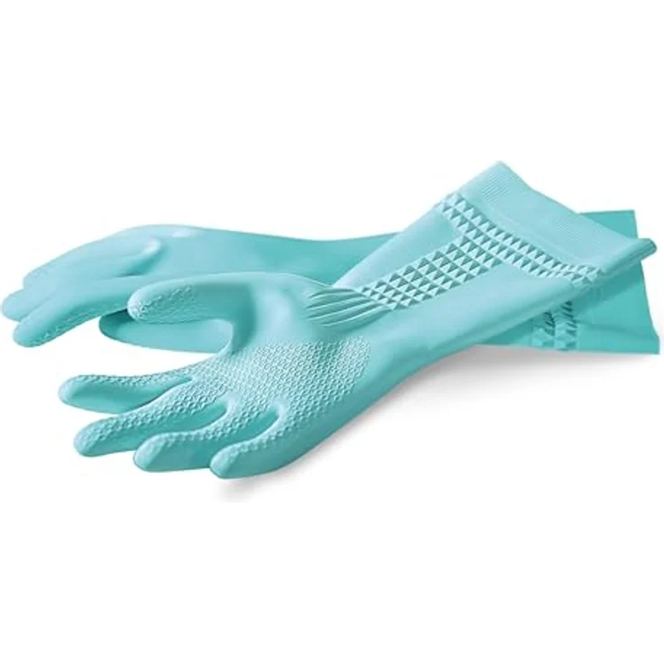 Spontex Zarte Hände, pflegende Haushaltshandschuhe mit sanftem Mandelöl, aus Naturkautschuklatex - Größe M, 1 Paar – Bild 3
