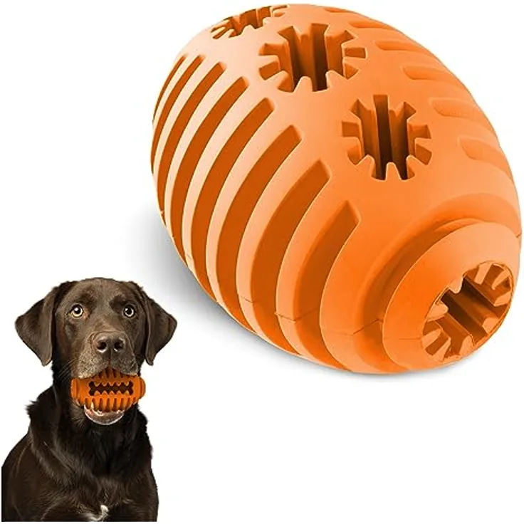 Homes&Bones Doggy Egg Hundespielzeug befüllbar aus Naturkautschuk zur Hundebeschäftigung als Futterball, Wurfspielzeug & Intelligenzspielzeug für mittlere bis große Hunde orange