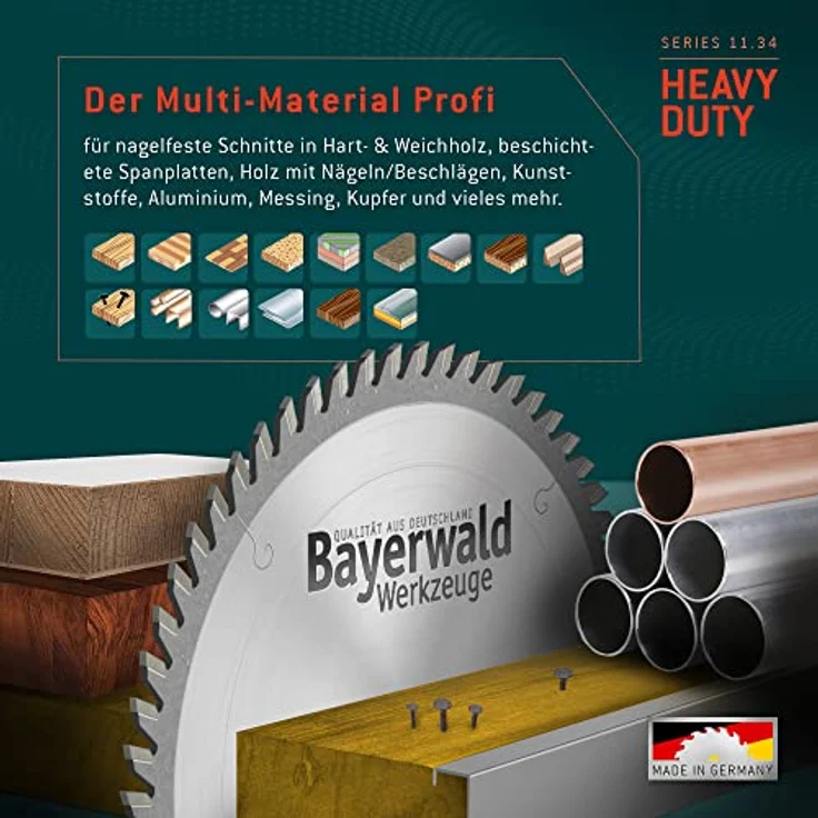 Bayerwald - HM Kreissägeblatt - Ø 160 mm x 2,8 mm x 16 mm | Trapezflachzahn (42 Zähne) | Nebenlöcher: 1/6/32 | für universellen Einsatz auf Handkreissägen – Bild 3
