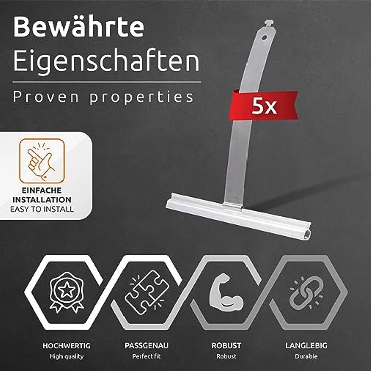 ECENCE 5x Maxi Rolladen Aufhängefeder - Aufhängefedern für Rolladen - Rollladen-feder - Rolladen Befestigung - Rolladen Befestigungsfeder - Stahlfeder Aufhängefeder – Bild 2