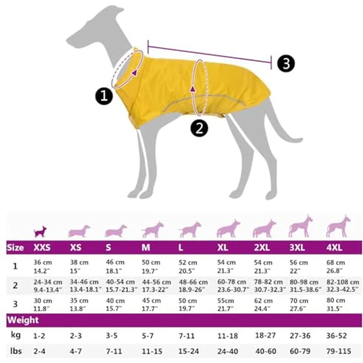 vidaXL Hunde Regenmantel XXS, wasserfester Hundemantel mit Reflexstreifen, gelb, strapazierfähiges Polyester für Welpen – Bild 3