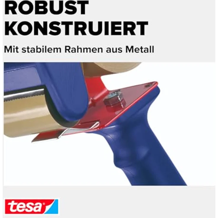 tesa Packband Handabroller ECONOMY - robuster Abroller für Paketbänder - Profi-Qualität - Für Klebebänder mit bis zu 50 cm Breite - Preisvergleich – Bild 3
