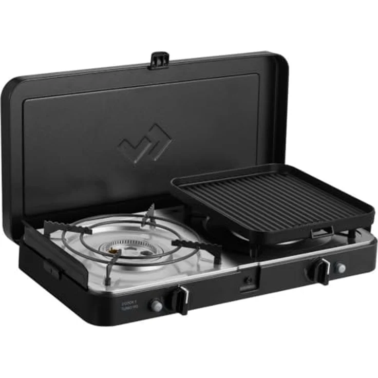 Cadac 2-Cook Turbo FFD Deluxe 30mbar BBQ Gasgrill Tischgrill Campinggrill 203F2C-20-EU, Leichtgewichtiges Tischmodell mit Turbo-Brennern, blau – Bild 3