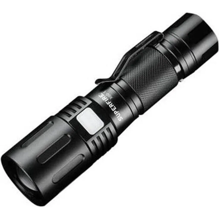 Superfire X60-T, Taschenlampe mit 1500lm, 5 Lichtmodi, Reichweite bis 300m, USB, IP34 wasserdicht, 15.80 cm
