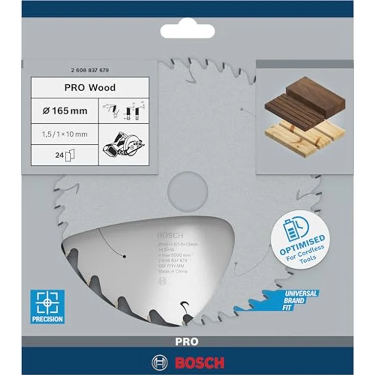 Bosch Professional Kreissägeblatt Standard for Wood (Holz, 165 x 10 x 1,5 mm, 24 Zähne, Zubehör Akku Kreissäge) – Bild 2