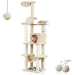 Rohrschneider Katzenbaum Travel XL mit Spielball und Hängematte - Stabiler Kratzbaum für große Katzen, Beige - Preisvergleich