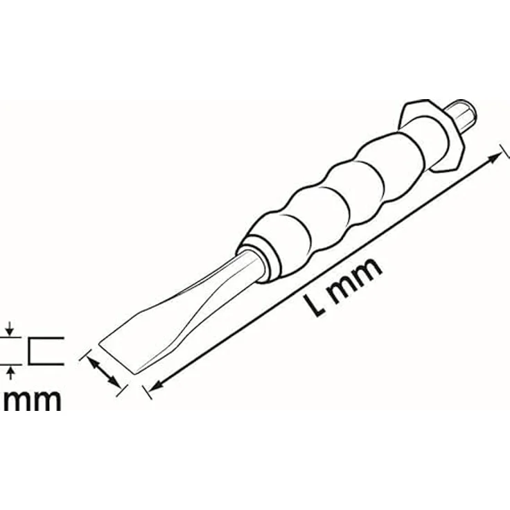 Vigor Flachmeißel V6220-10, 10 mm mit ergonomischem Zweikomponenten-Griff und Handschutz – Bild 2