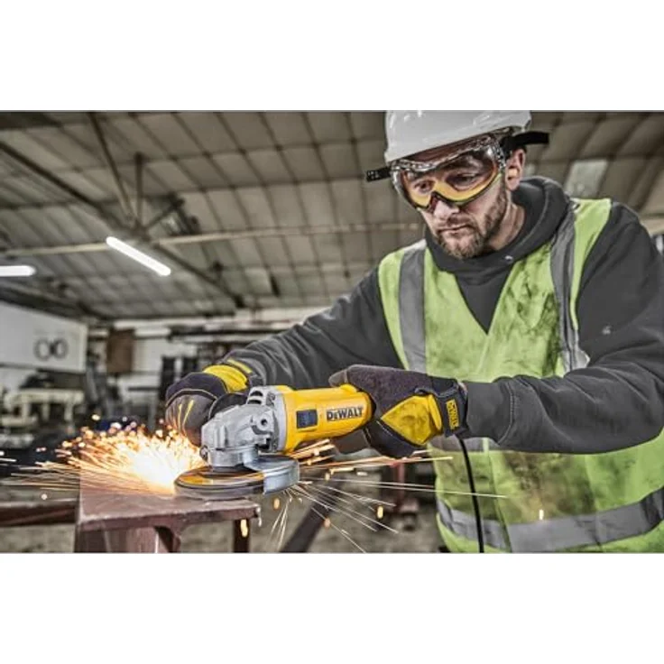 Dewalt DE 115 mm Winkelschleifer, 750 W, 11.800 U/min, kompakt und leicht mit Schutzhauben und Wiederanlauf- sowie Sekundärschutz – Bild 4