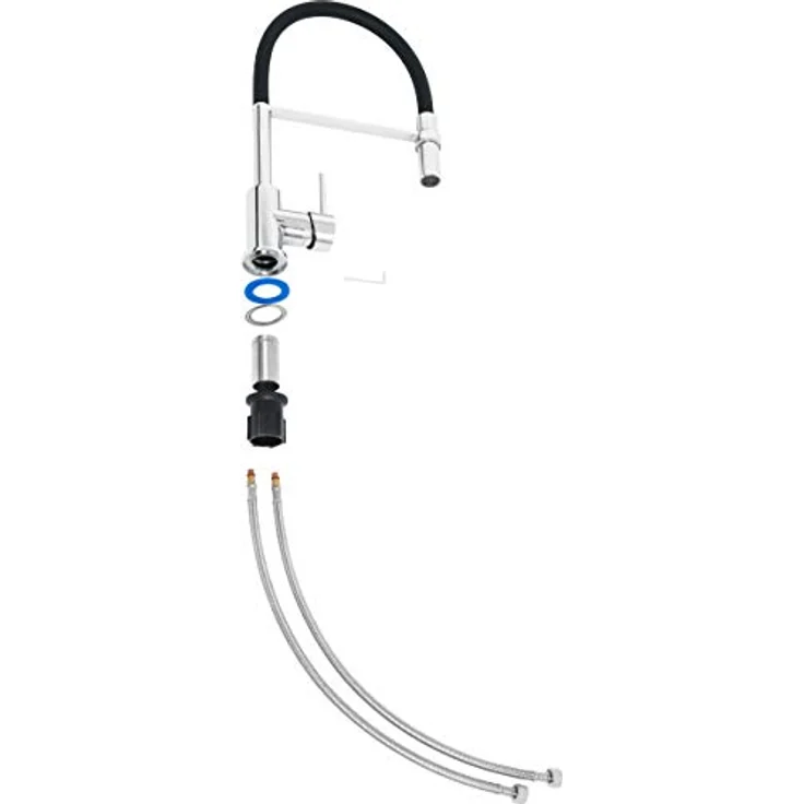 CORNAT Spültischarmatur Druckgusskörper, chrom - 360° schwenkbarer Silikon-Auslauf mit Brause-Arretierung, hochdruckbeständig, wasserfester Wasserhahn – Bild 6