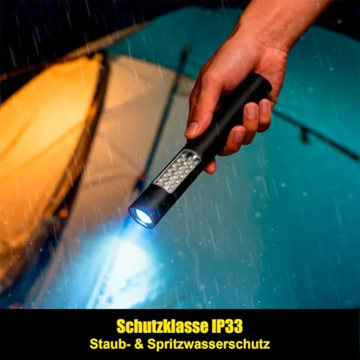 Eaxus® 2er Set LED Arbeitsleuchte - Taschenlampe mit Magnet, inkl. Batterien, hohe Leuchtkraft, 24h Leuchtdauer im Taschenlampen-Modus – Bild 5