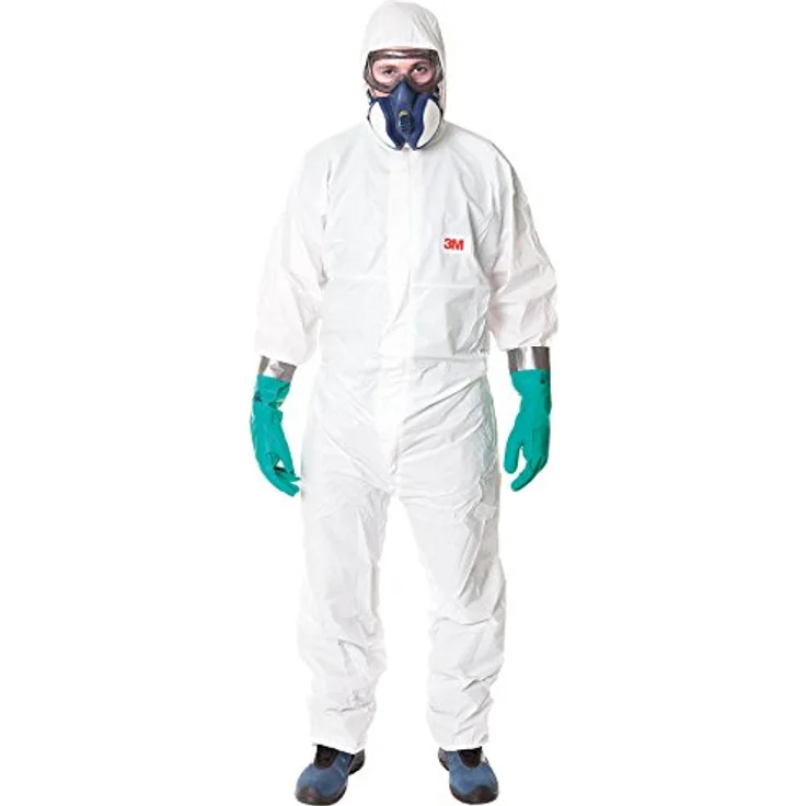 3M Schutzanzug 4545XL, antistatisch, aus Polyethylen, Weiß, Typ 5/6 Schutz – Bild 2