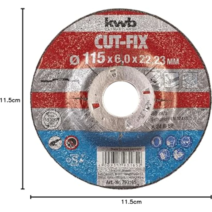 kwb Schruppscheibe Cut-Fix 793165 (115 x 22, gekröpft, 6.0 mm dick, für Metall und Stahl, für Winkelschleifer) – Bild 5