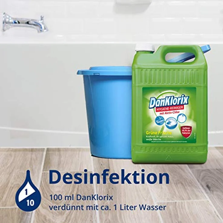 Dan Klorix Hygienereiniger Grüne Frische mit Ativ Chlor 5000ml – Bild 7
