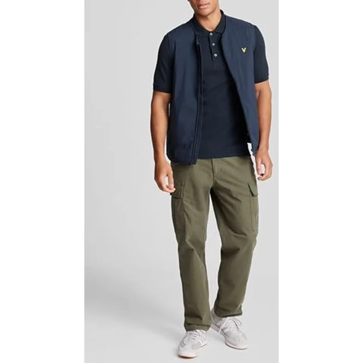 Lyle & Scott Poloshirt Basic Herren, Pique Baumwolle, entspannte Passform, klassischer Look, Adler-Logo, schwarz – Bild 4