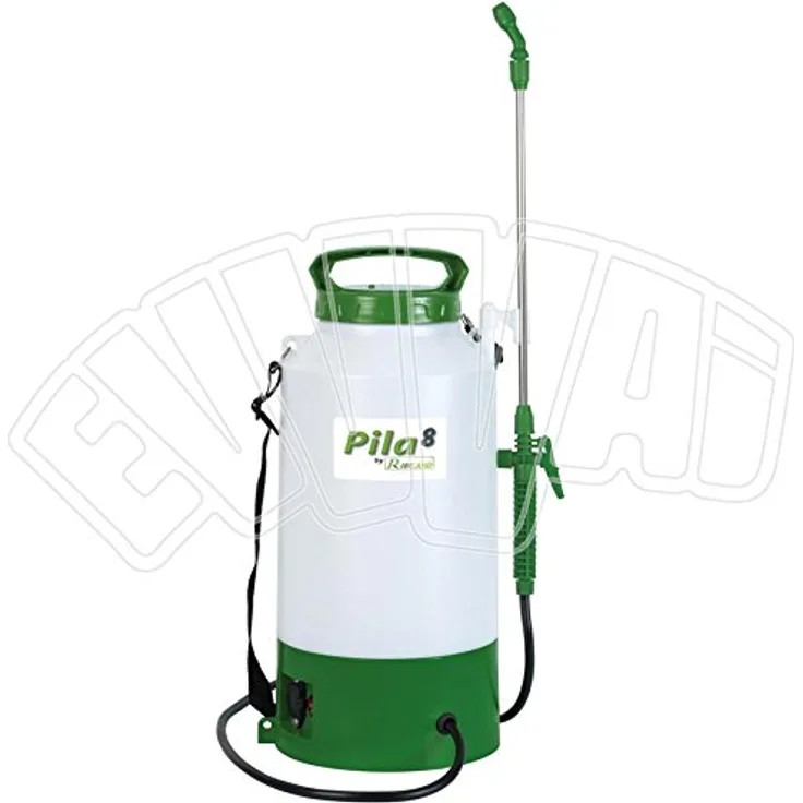 RIBIMEX Battery Sprayer 8 L Pila 8, elektrischer Drucksprüher mit 8 L Fassungsvermögen, weiß