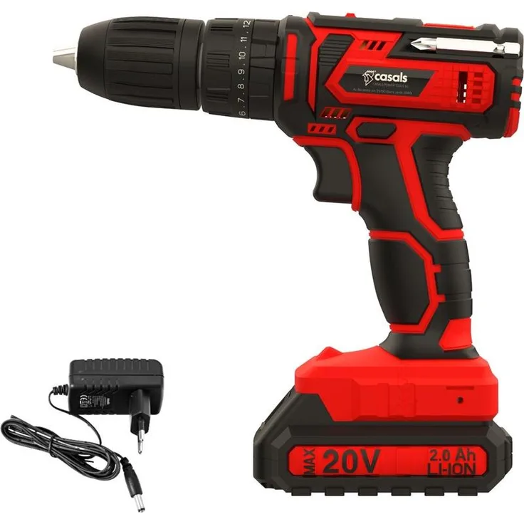 Casals 20V Akkuschrauber/Bohrmaschine CID2050B, 30 Nm Drehmoment, 2 Gänge, LED-Hintergrundbeleuchtung, ergonomischer Pistolengriff, schnelle Ladezeit 1 Stunde