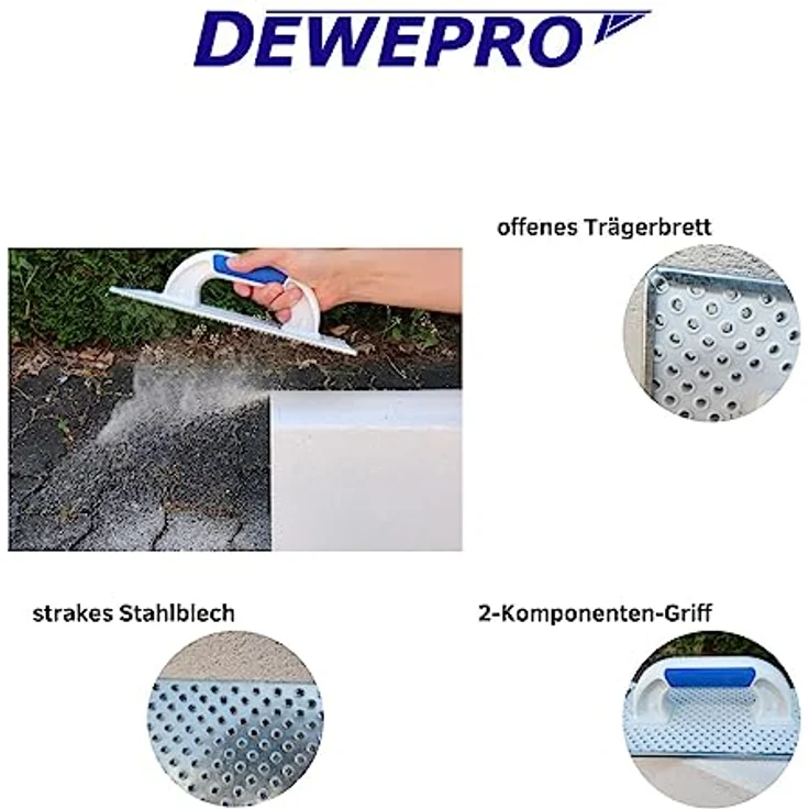 DEWEPRO® WDVS und Porenbeton Schleifbrett Raspelbrett - Reibebrett mit verzinktem Stahlblech-Raspelbelag - 270x130mm - Egalisierungsbrett - Schleifer – Bild 5