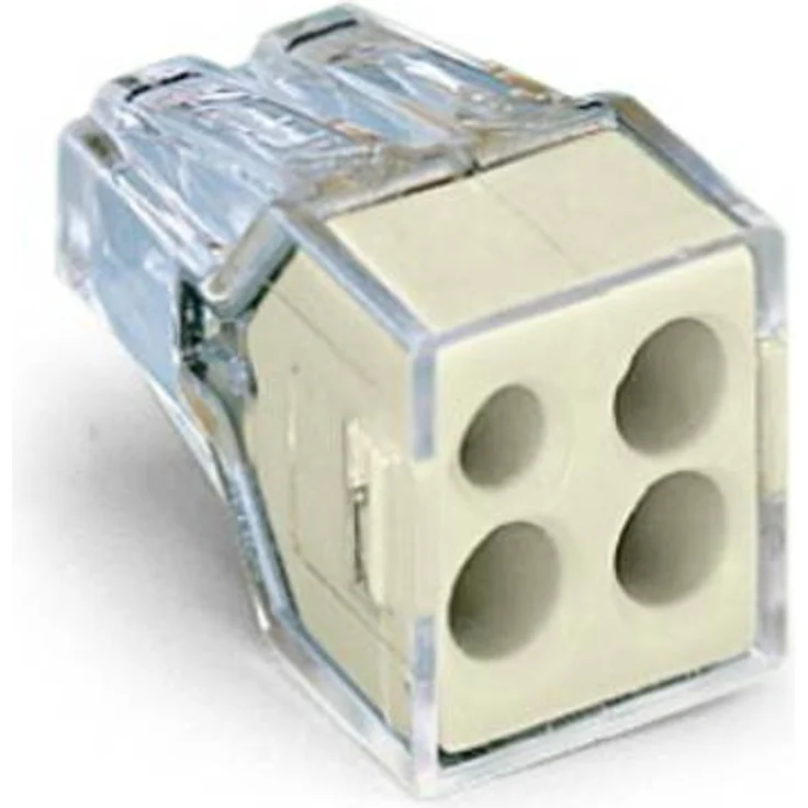 WAGO Dosenklemme 773-124, starr für 4 Leiter, 0.75-2.5mm², transparent, 1000 Stück