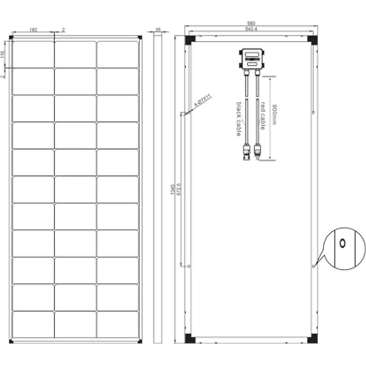 enjoy solar Solarmodul 182mm 10BB, monokristallines PERC-Solarpanel, 12V/20W–210W, schwarzer Rahmen, IP65 wasserdicht, hohe Effizienz – Bild 4