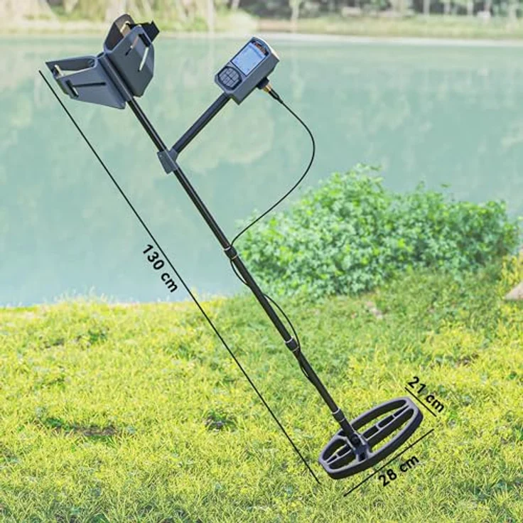 Outsunny Metalldetektor 5 Modi, tragbar, IP68 wasserdicht, LCD-Display mit Alarm, Dunkelgrau – Bild 7
