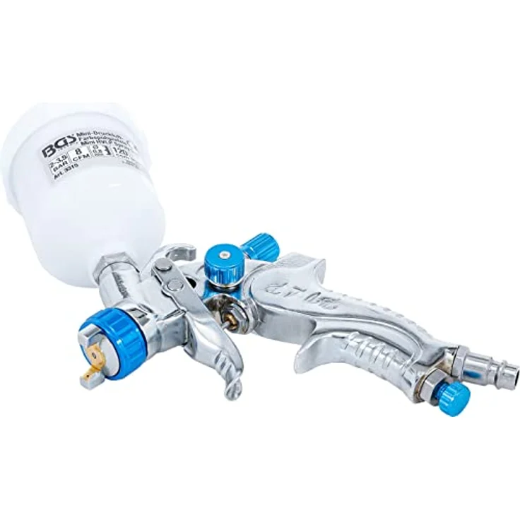 BGS 3315 | Mini-Druckluft-Farbsprühpistole | 120 cm | Aluminium-Gehäuse | verchromte Oberfläche | rostfreier Sprühkopf – Bild 3