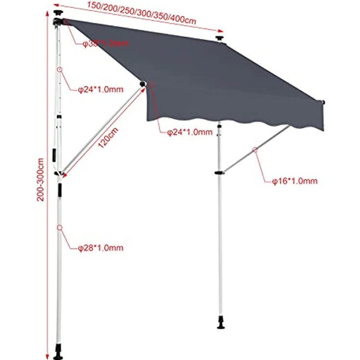 Klemmmarkise Westerly 350x120 cm – Bild 8