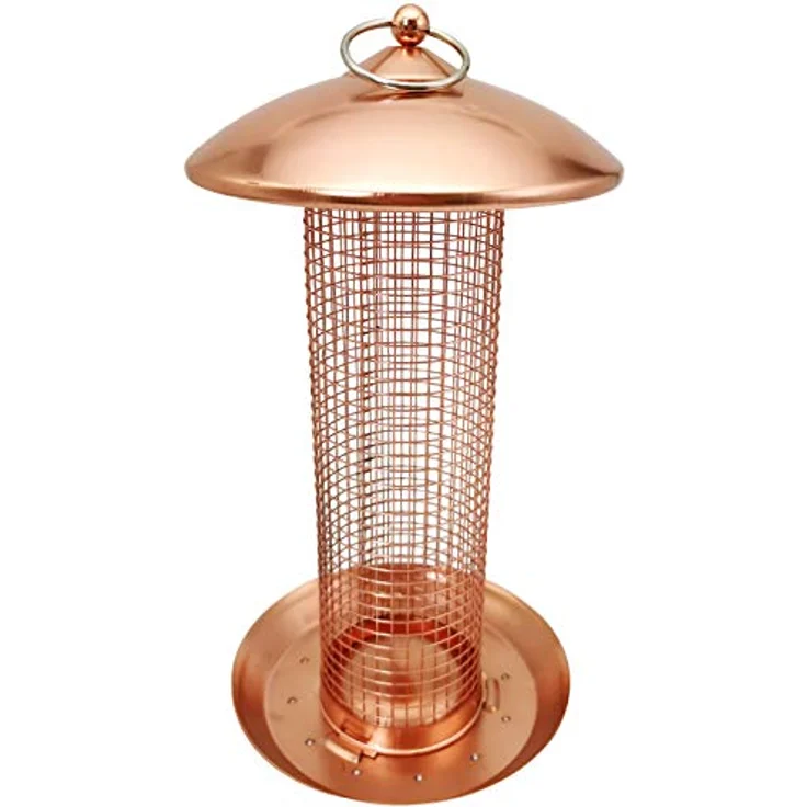 Dehner Natura Wildvogel-Futtersäule Chloe, Ø 16 cm, Höhe 30 cm, Metall, kupfer – Bild 1