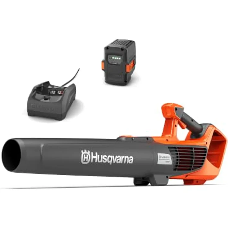 Husqvarna 122iB Akku-Laubbläser Set mit C80 und Akku 40-B140 4 Ah, drei Leistungsmodi, ergonomisches Design für hohen Komfort