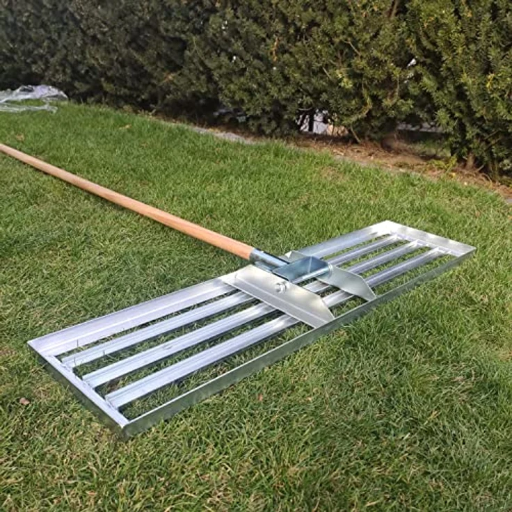SattesGrün XXL Profi Rasenrakel 100x26cm, verzinkter Stahl, zum Sanden Abziehen Levelingrake Garden Tool – Bild 2