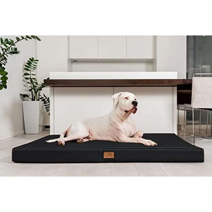 tierlando® Oscar VISCO Orthopädische Hundematte Matratze Kunstleder Hundebett: Größe OS4 100cm | Farbe: LL-03 schwarz