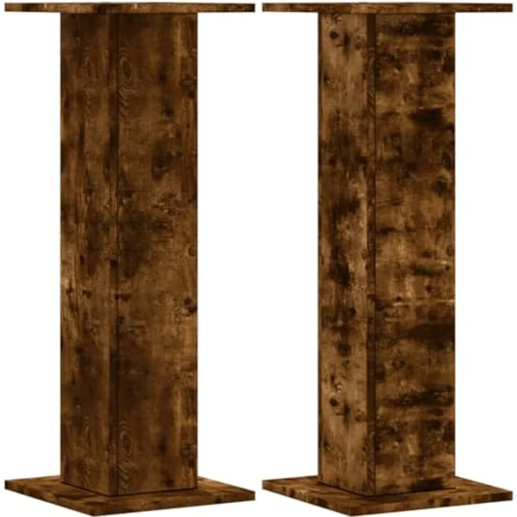 vidaXL Blumenständer Pflanzenständer Räuchereiche 2 Stk 30x30x80 cm Spanplatt – Bild 2