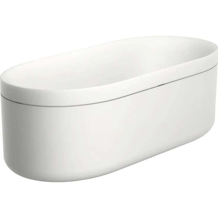 hansgrohe AXOR Suite Badewanne freistehend, 1900x850x630mm, SolidSurface in Mattweiss, für 2 Personen, 190 Liter, mit Push-Open-Ablaufgarnitur