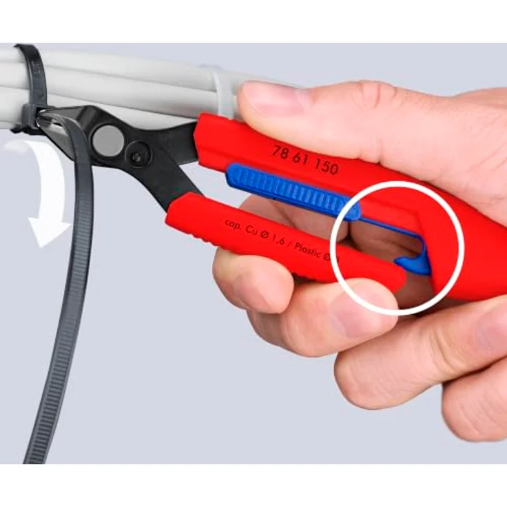 Knipex 78 61 150 Elektronik- und Feinmechanik Seitenschneider, kompakte Zange mit schmalen Griffen für präzise Schnitte bis Ø 1,6 mm, 158mm – Bild 7
