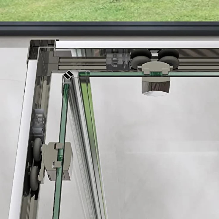 doporro 70x80cm Duschkabine Eckeinstieg mit Schiebetür, Klarglas 6mm ESG, Höhe 190cm, links/rechts montierbar, NANO-Beschichtung – Bild 3