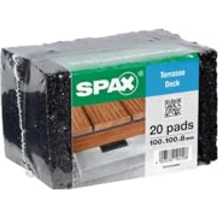 Spax Terrassenboden-Ausgleichpad, 20 Stück aus atmungsaktivem Gummigranulat, Höhe 0,8 cm