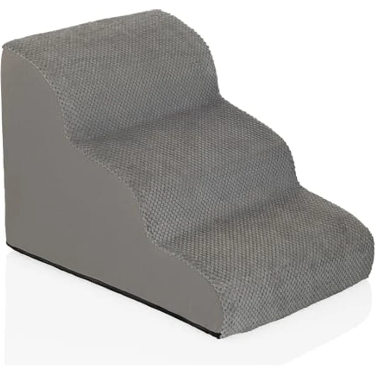 hjh LIVING PAWY STEP 3, Haustiertreppe mit 3 Stufen aus 100 % Polyester, waschbarer Bezug, gelenkschonend und rutschfest – Bild 1