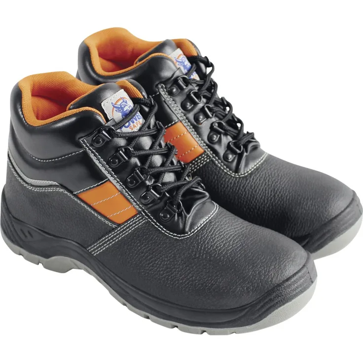 Power Safe Sicherheitsstiefel Jonas S3, Stahlkappe, wasserabweisend, rutschfest, schwarz-orange, Größe 44