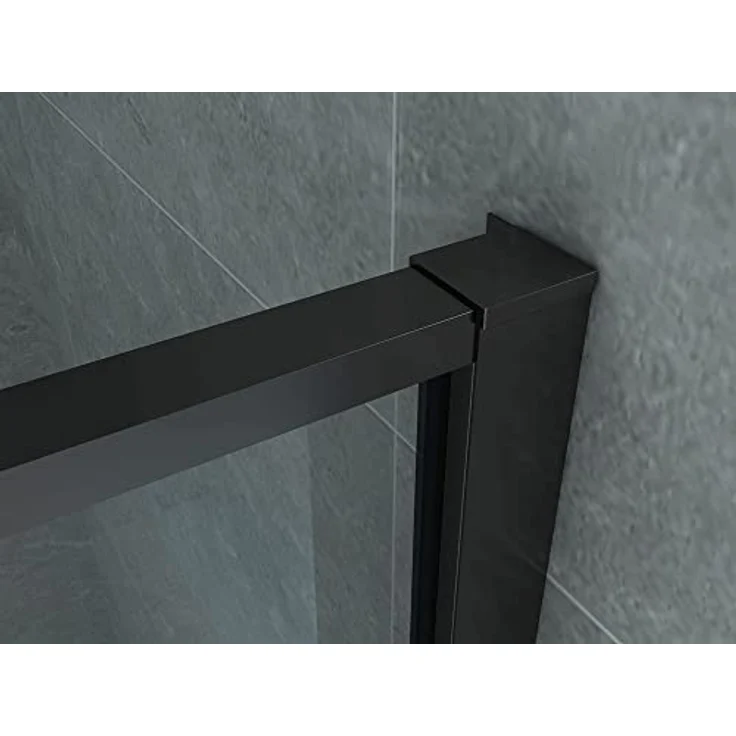 Aloni Duschkabine Schwingtür + Festelement + Seitenwand schwarz matt 80x120x200 – Bild 4