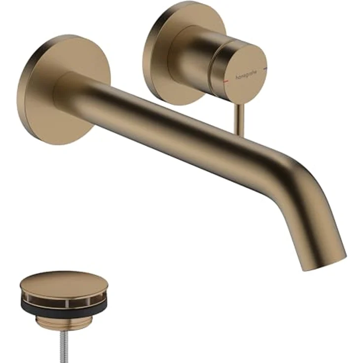 hansgrohe Tecturis S Einhebel-Waschtischarmatur Unterputz, für Wandmontage, Ausladung 225 mm, mit Keramikmischsystem und einstellbarer Temperaturbegrenzung – Bild 1