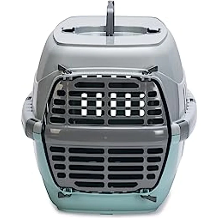 Karlie Tiertransportbox Eco Transportbox Tourist aquamarin für Katzen - umweltschonend und nachhaltig, Kunststoff-Material – Bild 2